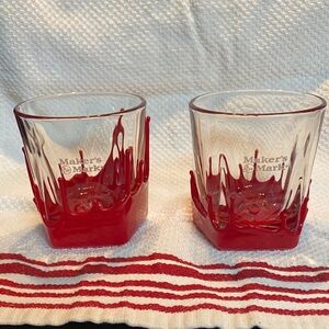 Maker's Mark Red Dipped Glasses Set